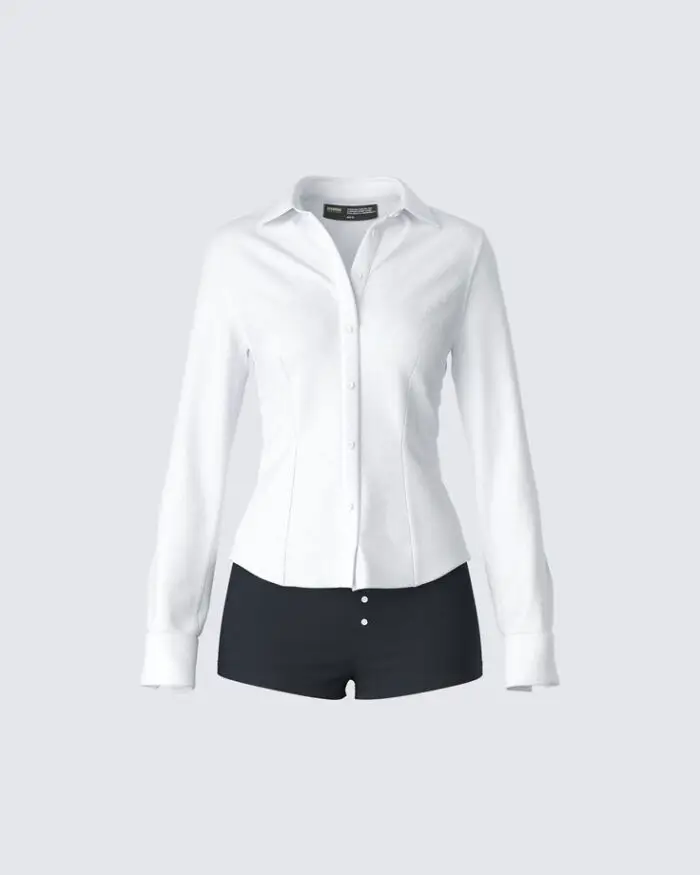 Fitted button shirt with wide cuff - Image 2