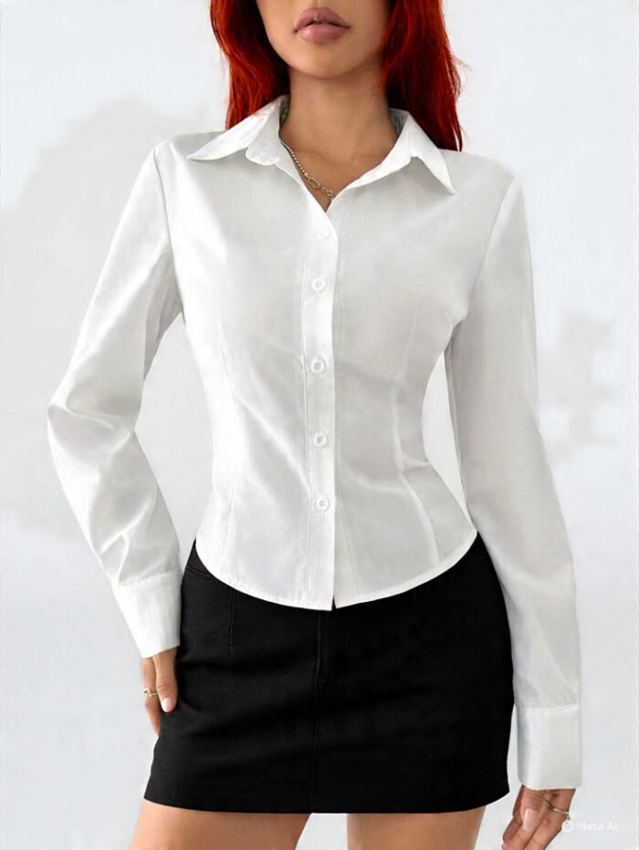 Fitted button shirt with wide cuff - Image 3