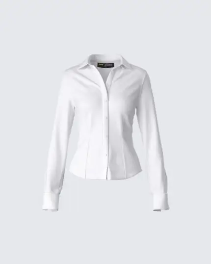 Fitted button shirt with wide cuff